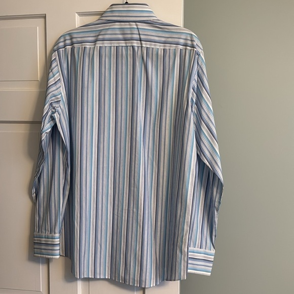 Men's Hugo Boss button down multi-color striped long sleeve shirt 16.5 34/35 - Picture 4 of 6